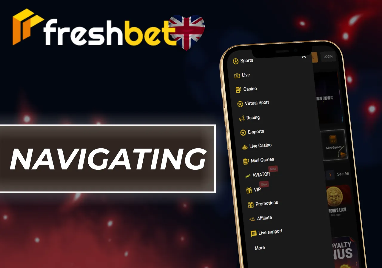 Mobile interface navigation designed to suit users in the United Kingdom.